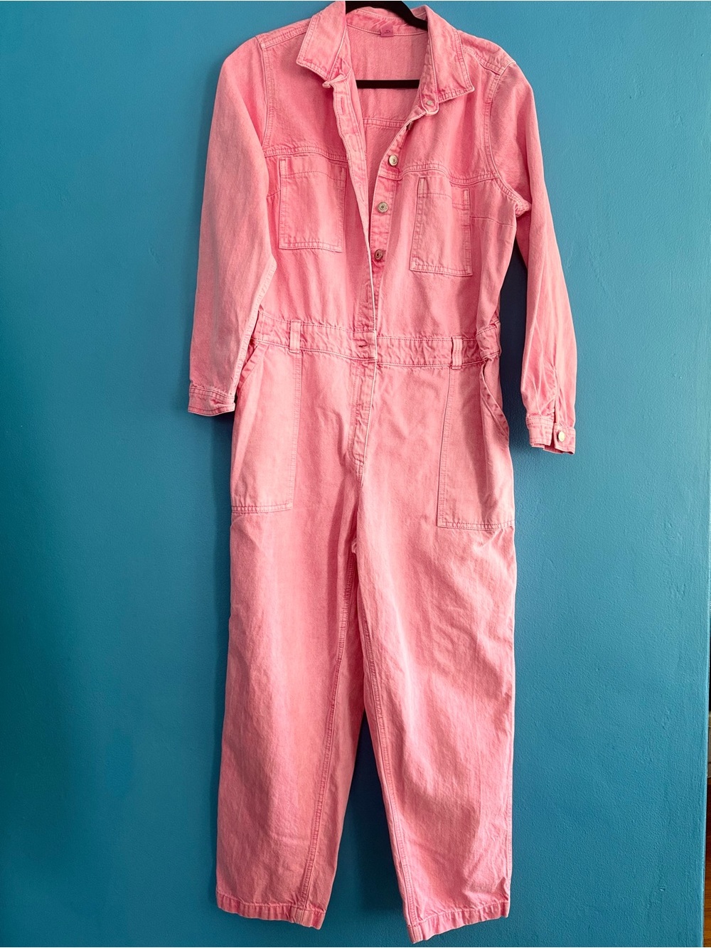 Old Navy Pink Utility Workwear Jumpsuit Large Cotton